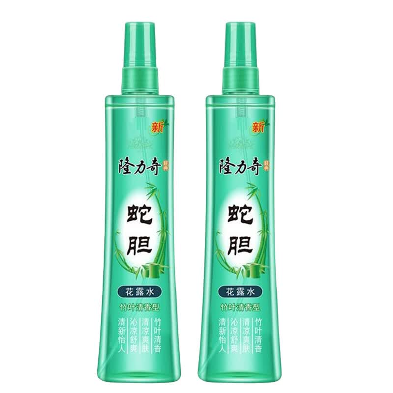 隆力奇蛇胆花露水清凉爽肤195ml沁凉舒爽蛇胆精华清香怡人竹叶清香型 蛇胆花露水195ml*2瓶