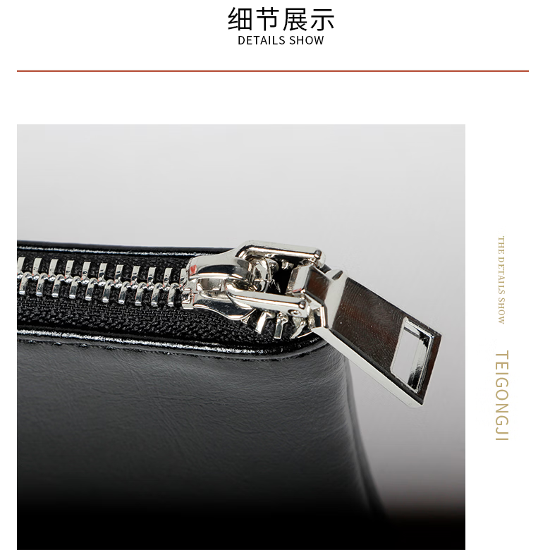 XIANHBAOPIJU进口头层牛皮手拿包真皮钱包油蜡皮便携手机包时尚简约大容量手包 黑色进口头层牛皮无手提带