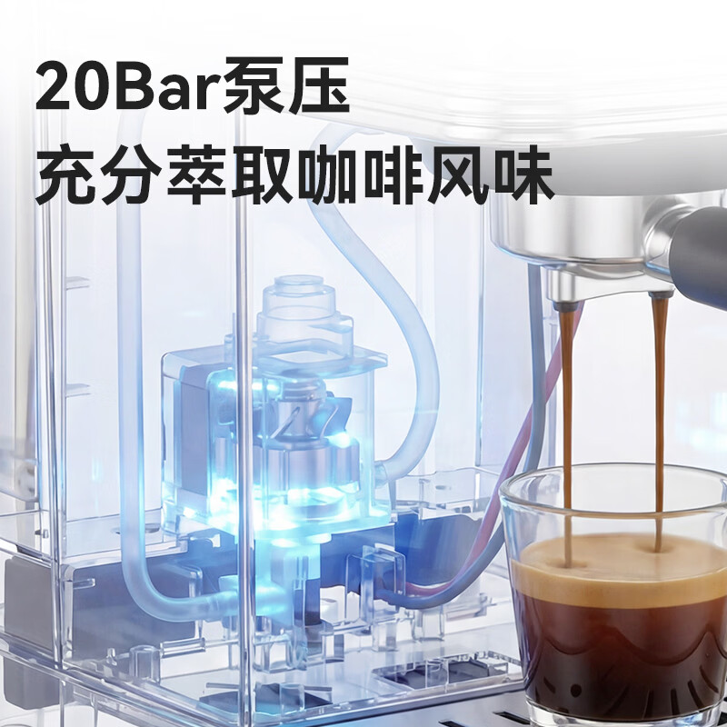 索利斯（Solis）咖啡机家用意式半自动办公室小型美式浓缩小白咖啡机男女朋友生日礼物 银色小巧机身小白易上手