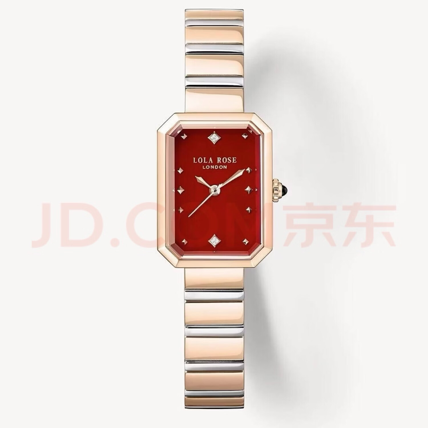 LOLAROSE罗拉玫瑰经典玫瑰方糖小绿表闪耀款手表女士轻奢新年礼物 孔雀石闪星刻度