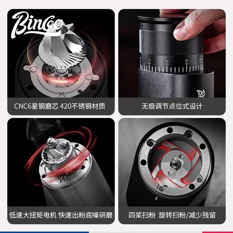 BincooDM09小旋风电动咖啡磨豆机家用咖啡豆研磨机手冲意式磨粉 橄榄绿【顺丰/京东】