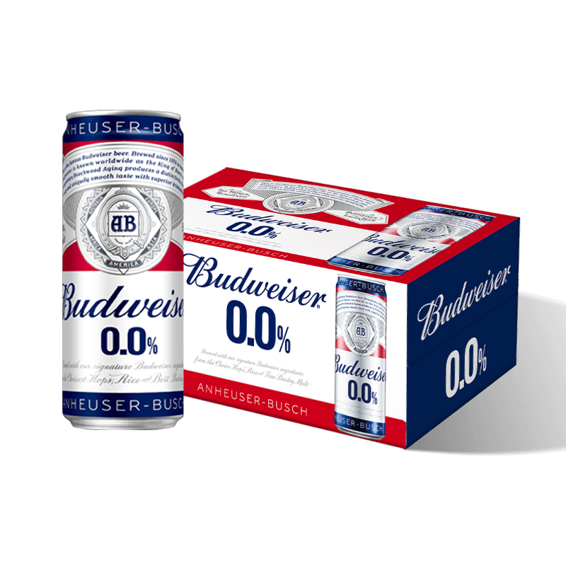 百威无醇啤酒330ml*24听整箱装0.0%低酒精【新品】 父亲节送礼  