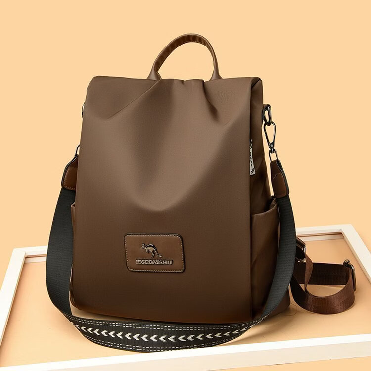 【女神专属】爆款时尚休闲百搭大容量轻便出游通勤女士双肩包 【气质咖】大号