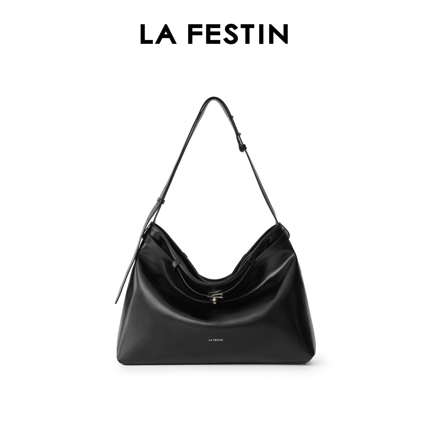 拉菲斯汀(La Festin)抱抱HOBO包2026新款轻奢通勤女包腋下斜挎大容量托特包生日礼物 慕斯黑-小号 | 可装12.9英寸ipad | 现货即发