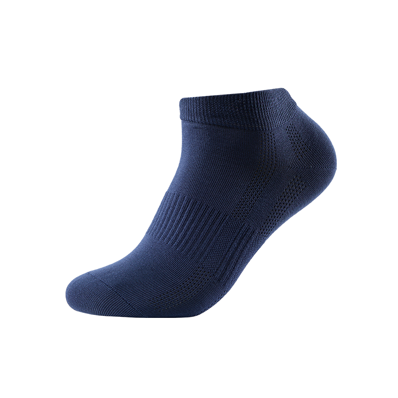 足力健船袜男夏季短袜网眼透气吸汗10A级抗菌防臭袜女士袜子隐形不掉跟 【1白+1浅灰+1深灰+1藏青+1黑】男款 5双 均码