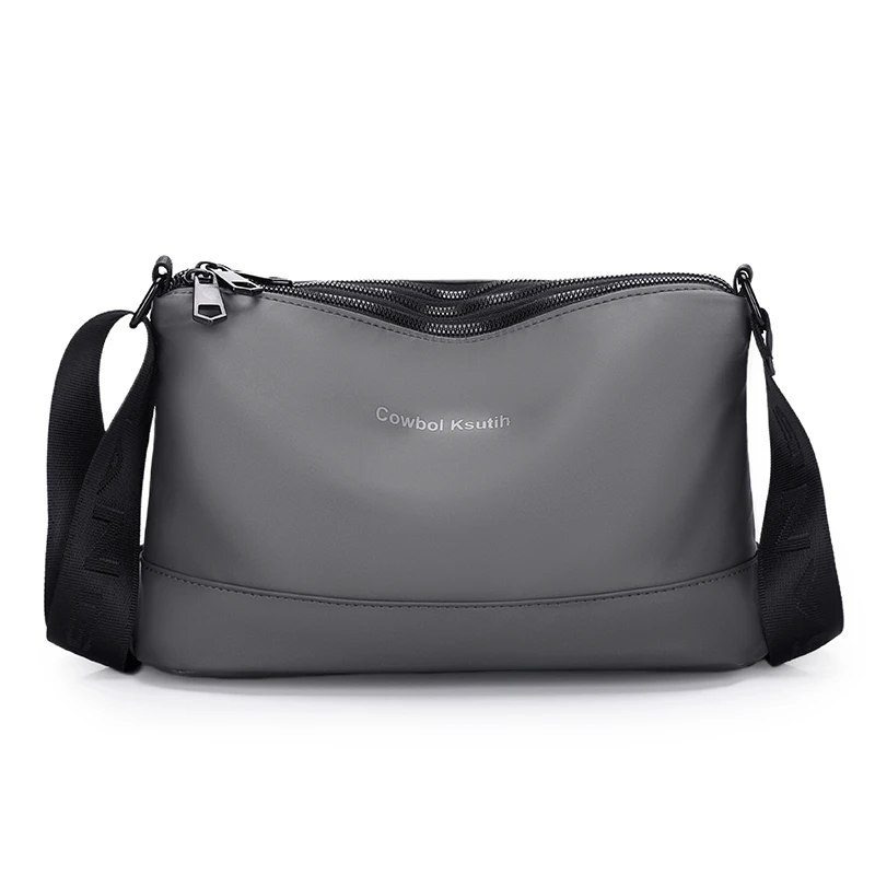 【只做高品质】新时尚休闲百搭简约单肩包黑色潮流复古轻便男包z 多功能单肩包1个【灰色】