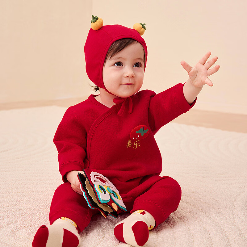 巴拉巴拉童装婴儿连体衣新生儿宝宝满月爬服夹棉加厚萌趣男童女童婴童衣服