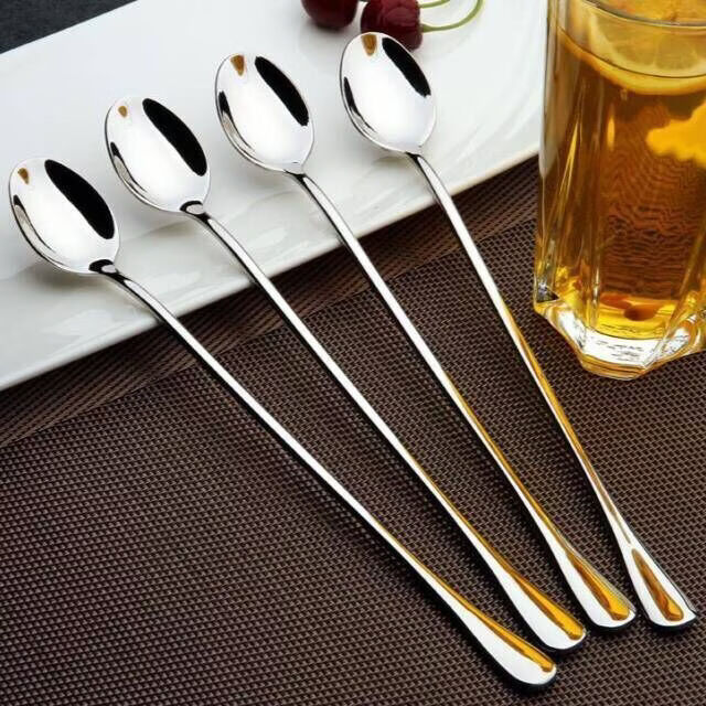 北牧星不锈钢咖啡勺子创意长柄咖啡搅拌小勺可爱长柄调料小勺 *1尖冰勺