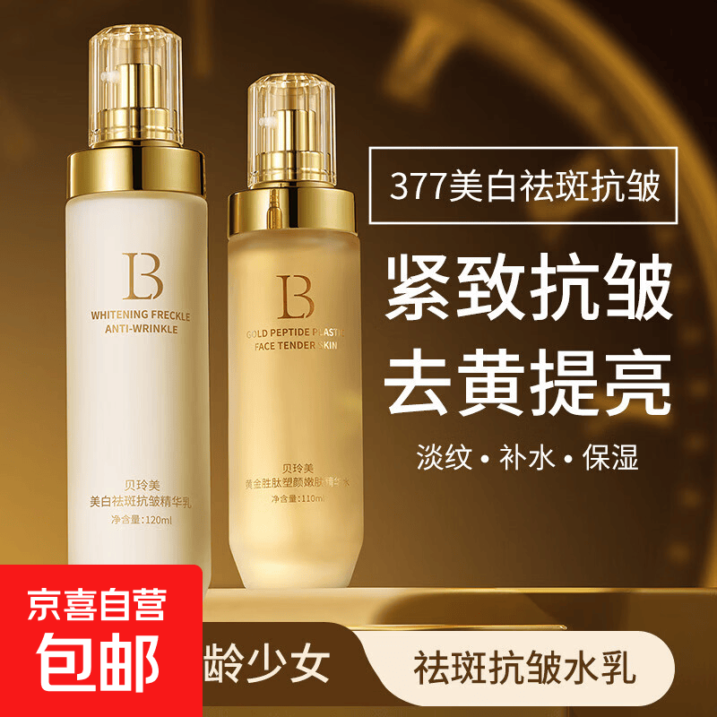 美白祛斑水乳套装护肤品美白提亮去黄补水生日礼物护肤套装 精华水110ml+精华乳120g