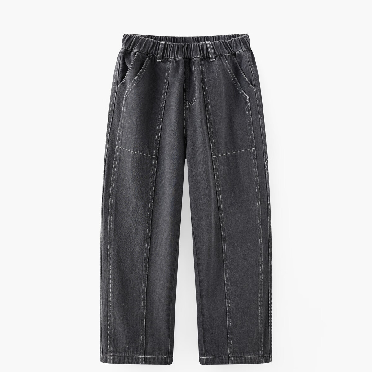 MQD 男女童同款韩版宽松长裤 中灰