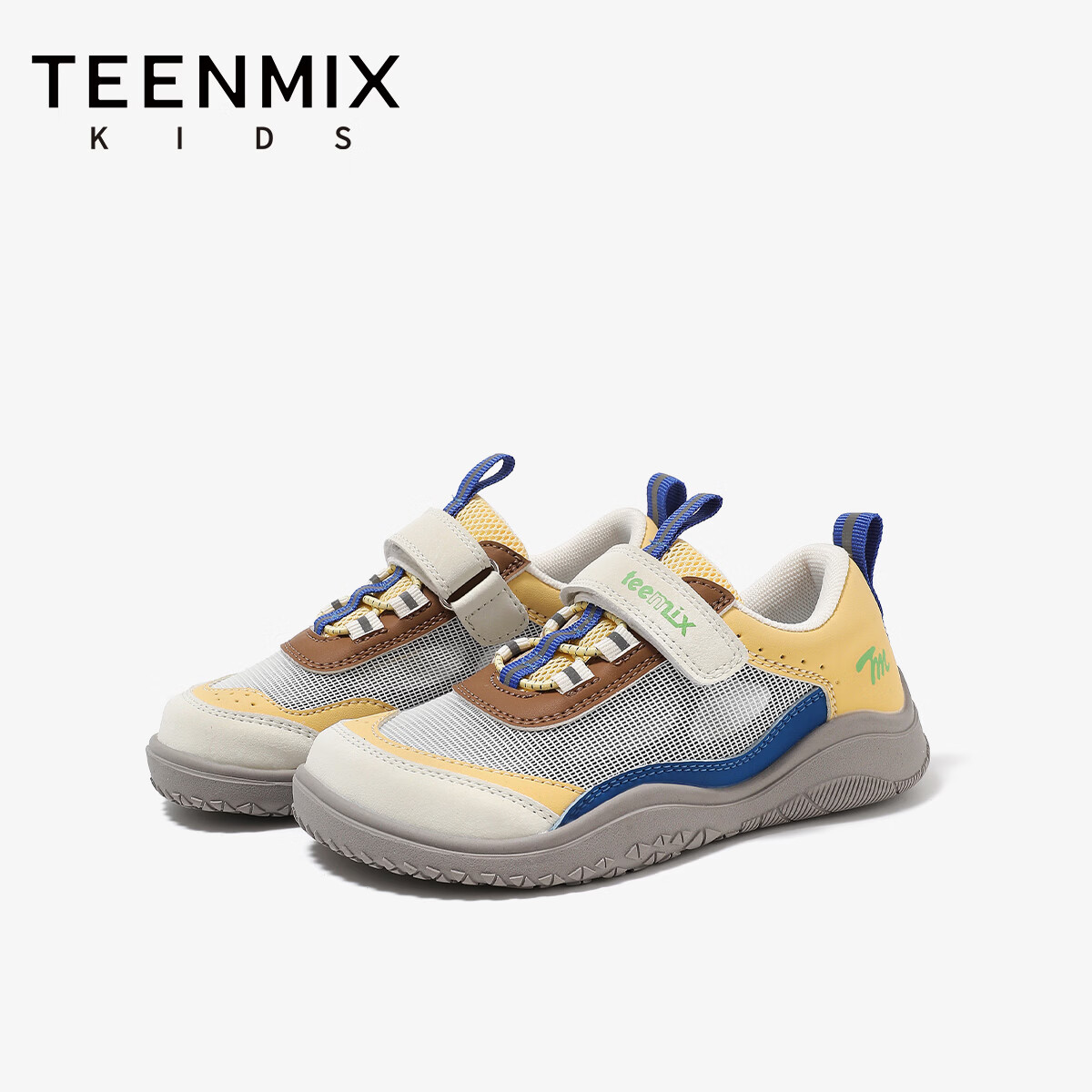 天美意（TEENMIX）童鞋2026年春季新款男童百搭户外登山鞋女童网面透气休闲鞋跑步鞋 松花黄 37