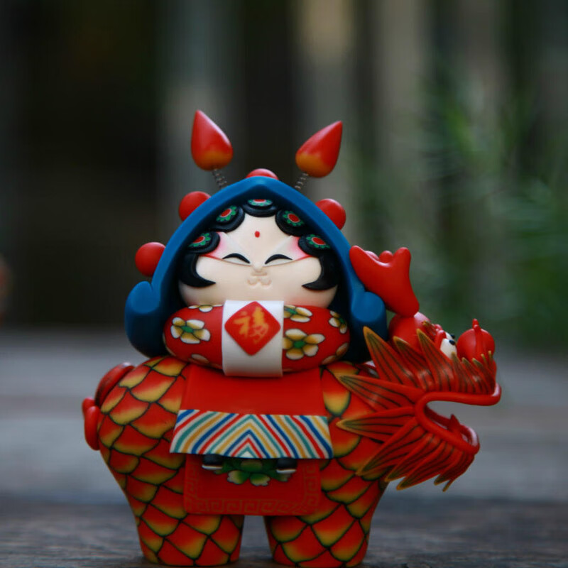 令沄创意无限手工软陶兔儿爷 红坐骑麒麟兔儿爷