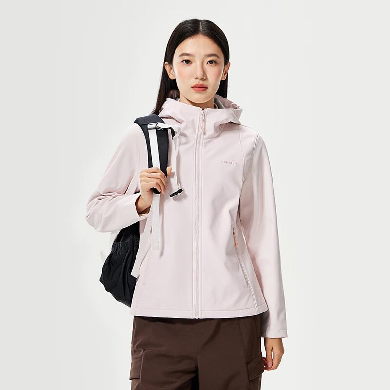 企鹅骆驼联名小蛮腰软壳衣秋冬新款男女款户外防寒保暖外套M25CD04124