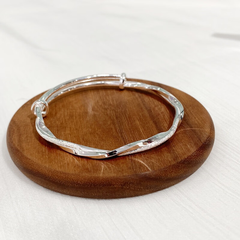 览日鸟新品  莫比乌斯手环银手镯女镯子女神节送女友足银925银 16克