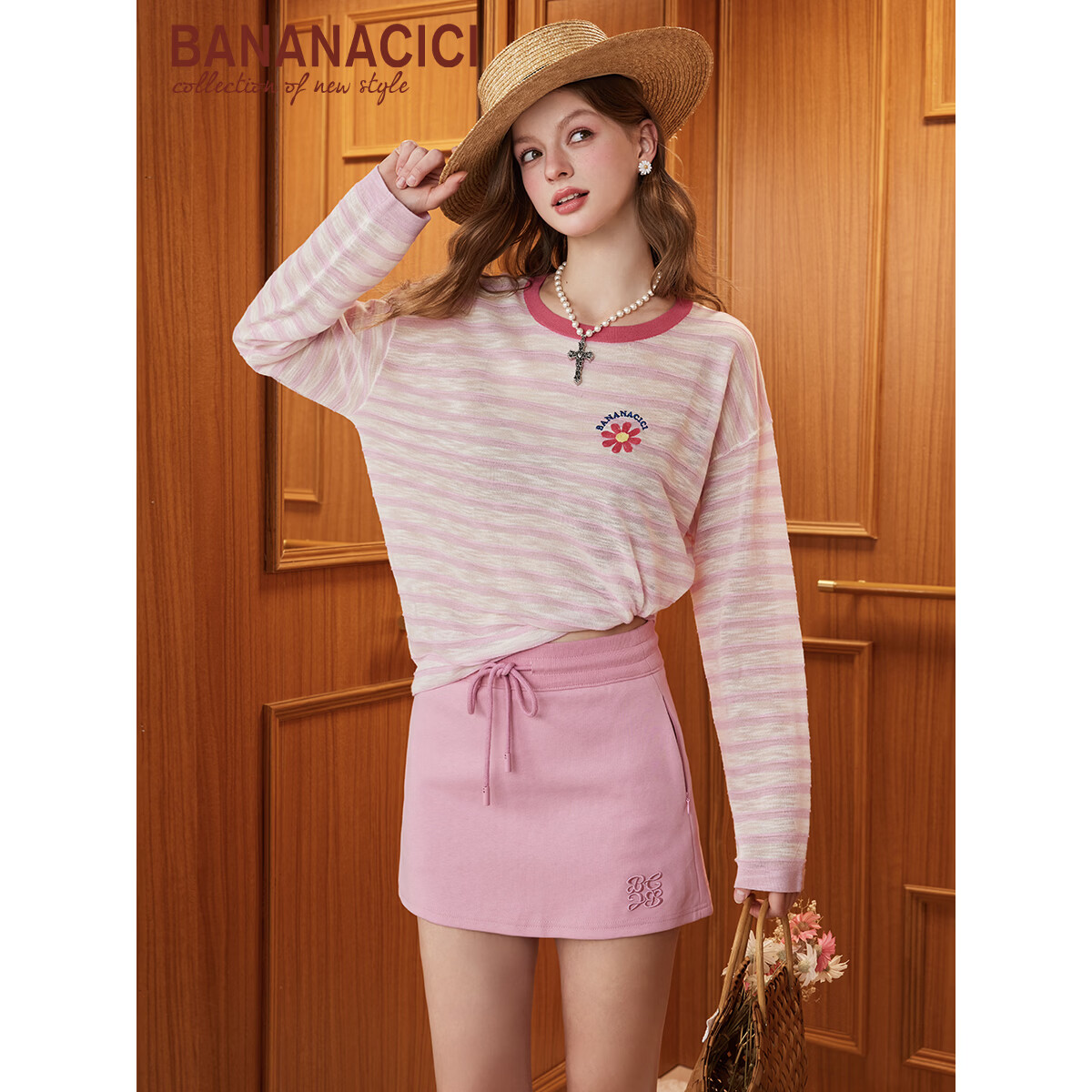 banana cici【阚清子同款】2026年夏季新款多巴胺小雏菊针织衫C252MY591 黄色 S