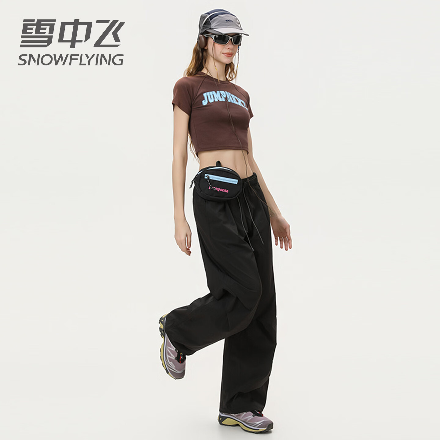 雪中飞防水弯刀裤女2026年新款户外机能轻量化休闲显瘦春秋工装长裤子 黑色 165/72A S（85-100斤）