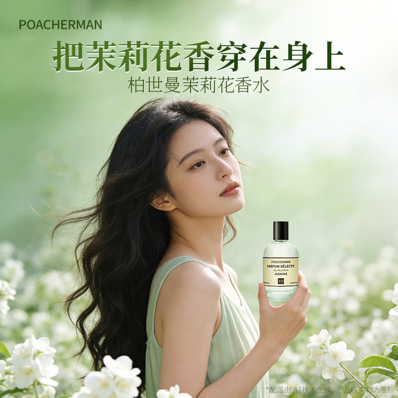 柏世曼（poacherman）10号茉莉花香水女士清新留香花香学生高级淡香香水100ml