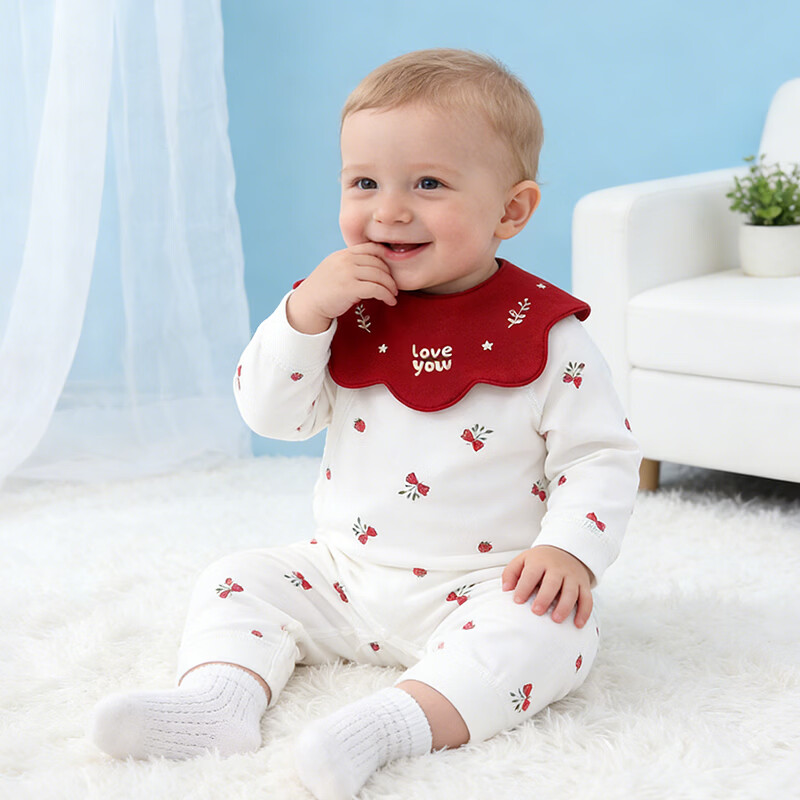 童米粒新生儿衣服纯棉无骨婴儿连体衣0-6个月宝宝哈衣爬服睡衣 四季小汪星黄(连体衣+围嘴) 66cm (3-6个月)