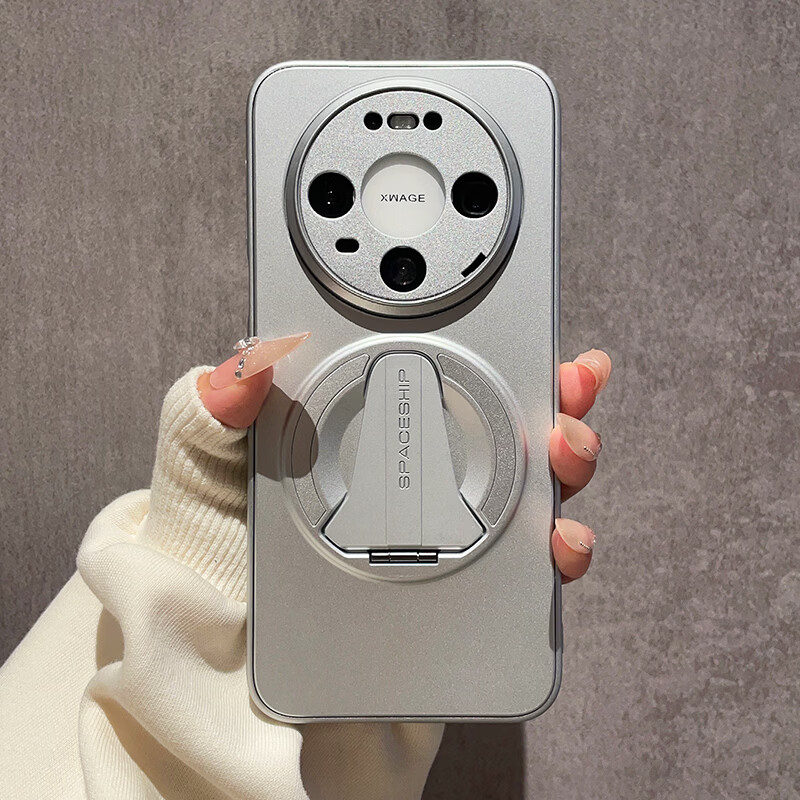 SN适用华为Mate80手机壳80Promax保护套mete70宇宙飞船支架60Pro+镜头全包50防摔外壳40网红创意情侣 【太空银】宇宙飞船系列-一体支架款 华为Mate60Pro+