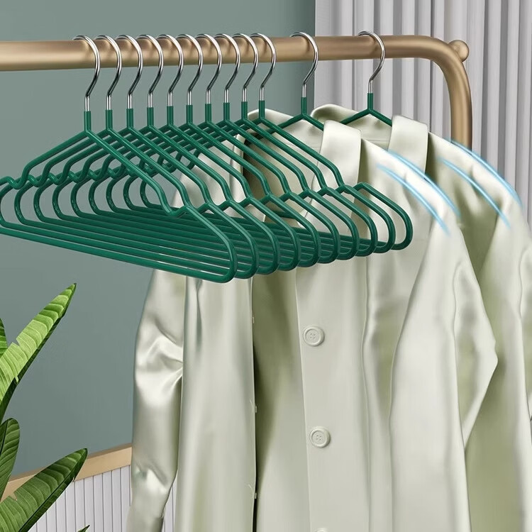 溥畔衣架家用挂衣无痕防滑晾衣架宿舍用学生防肩角晒衣撑凉大衣服架子 [冲量甩卖]颜色随机  10个装