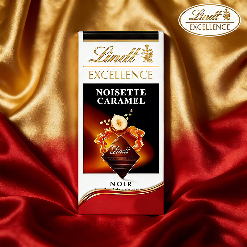 瑞士莲（lindt）榛仁焦糖黑巧克力100g王安宇同款 生日礼物  休闲零食 聚会