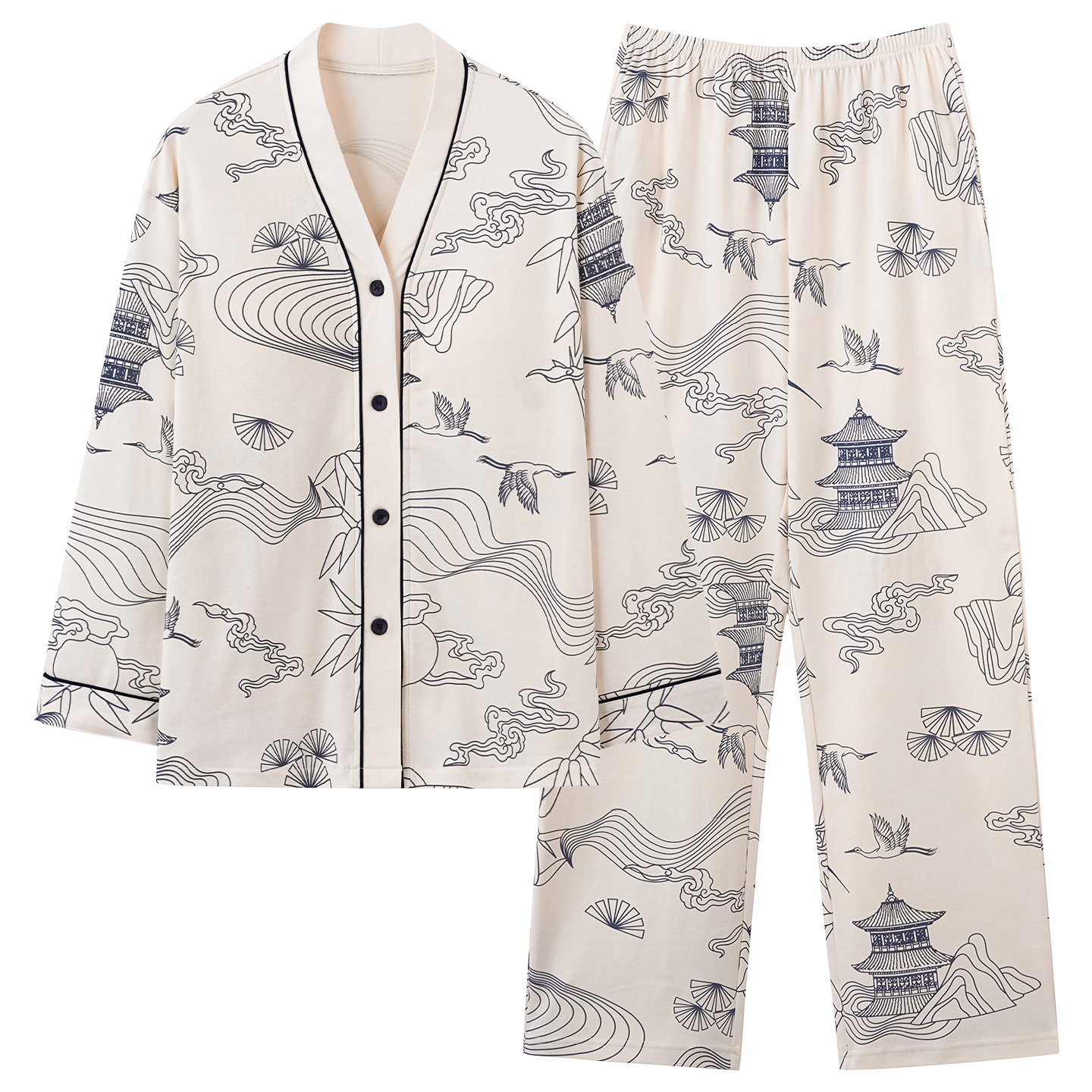 è�� Ůʿ˯�� ���ļ����޼Ҿӷ� ˮī��ӡ���⴩���쿪����װ 69.95Ԫ