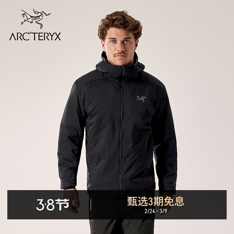 ARC'TERYX始祖鸟 ATOM HOODY 男子 保暖棉服 Black/黑色 S