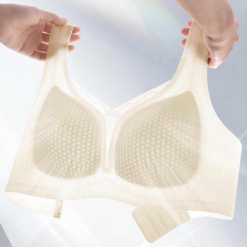 NW HAREM夏天内衣女超薄款无痕文胸聚拢凉感透气大胸显小收副乳大码胸罩	 柔肤粉 2XL 码【推荐135-150斤】