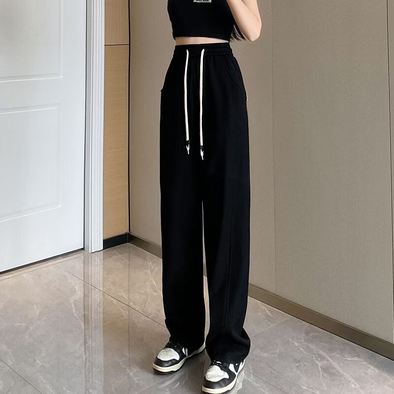 WAMLBN香蕉裤窄版休闲裤2026米白色春夏新款直筒裤长裤潮 米白色 L 【参考详情页尺寸信息】