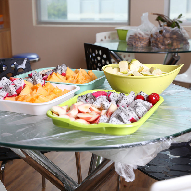 茶花一次性桌布加厚透明防水野餐台布10张装 【1.6*1.6m 防水防油】2包共20张