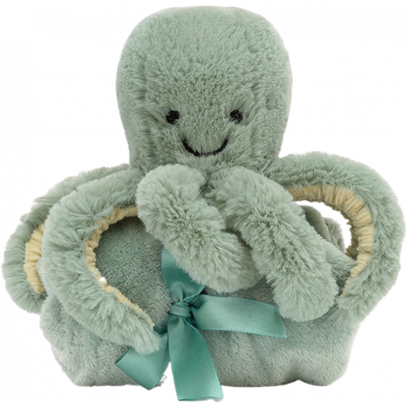 Jellycat英國(guó)奧德賽章魚安撫巾寶寶毛絨玩具柔軟玩偶兒童公仔 綠色