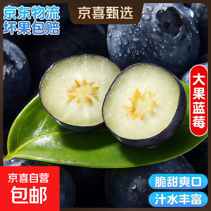 国产云南蓝莓【多地次日达JD快递】超大果蓝莓新鲜 孕妇精选水果 4盒装 多买多划算【70-90g/盒】 中果【单果15mm+】