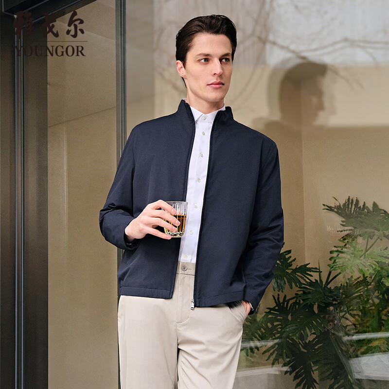雅戈尔（YOUNGOR）夹克男士春夏中青年茄克高品质面料舒适单夹克2026新品2色合款 藏青VJJK414960FLA XL 180/100A （推荐150-160斤）