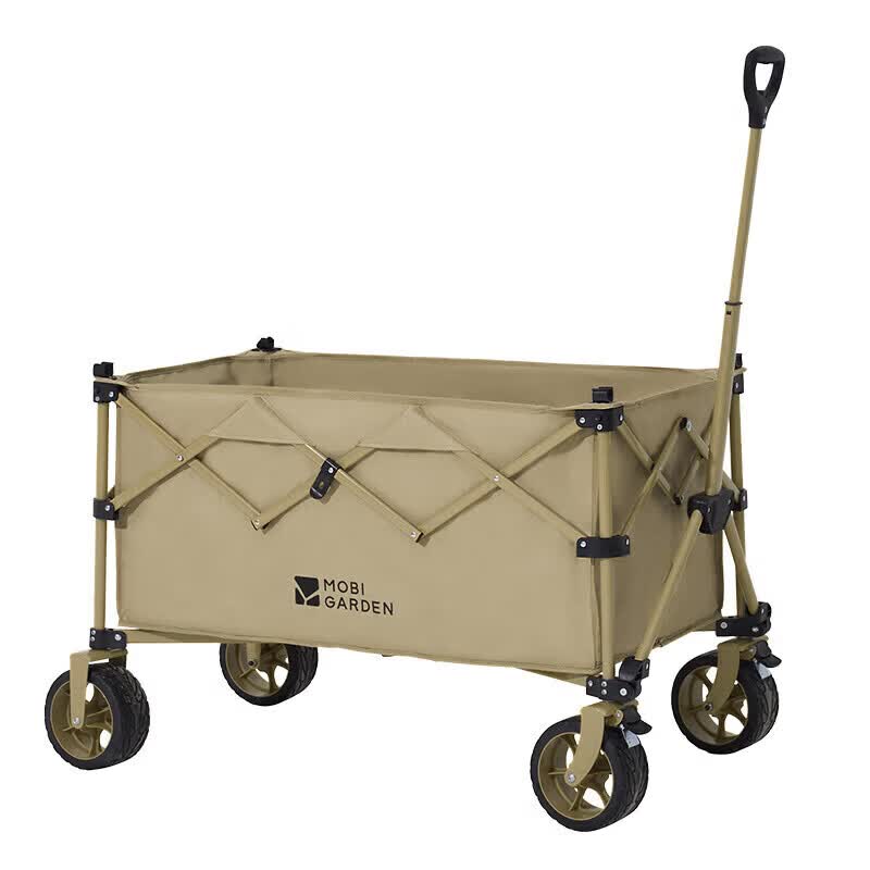 牧高笛（MOBIGARDEN）云际S聚拢四向折叠露营推车宽轮带刹车营地车 NX25689004 细沙黄