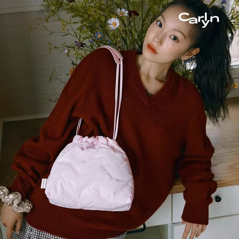 CARLYN TWEE MINI迷你垃圾袋韩国小众轻奢设计刺绣百搭单肩手提包 珍珠白色PT 48小时发货