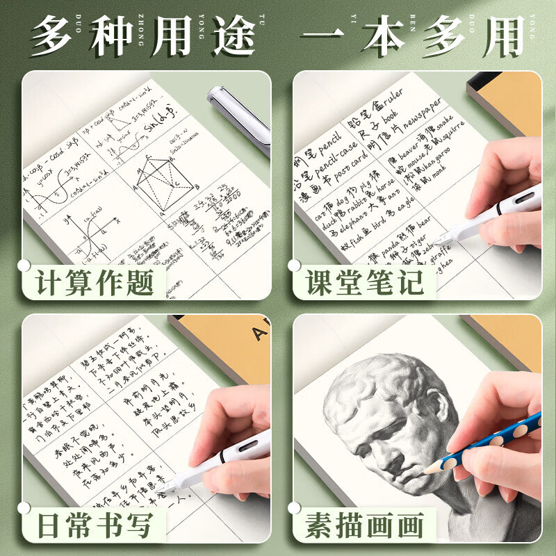 清洁jtt 分区(4本400页) 分区草稿本空白笔记本