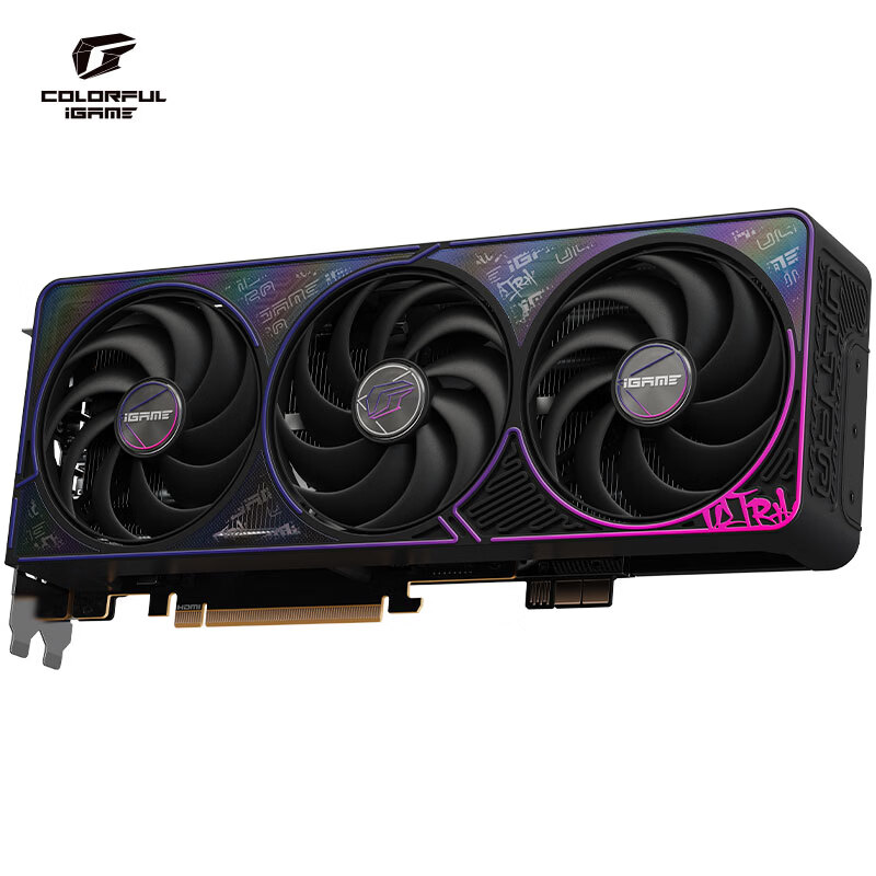 七彩虹(Colorful)iGame GeForce RTX 5070 Ti Ultra Z BLACK OC 16GB GDDR7 DLSS 4.5 背插 光追游戏设计电脑显卡