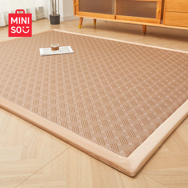 名创优品（MINISO）床褥垫子床垫遮盖物 榻榻米海绵垫地垫睡垫午睡凉感藤席软垫 【高定款】miniso-针织咖 80*200cm