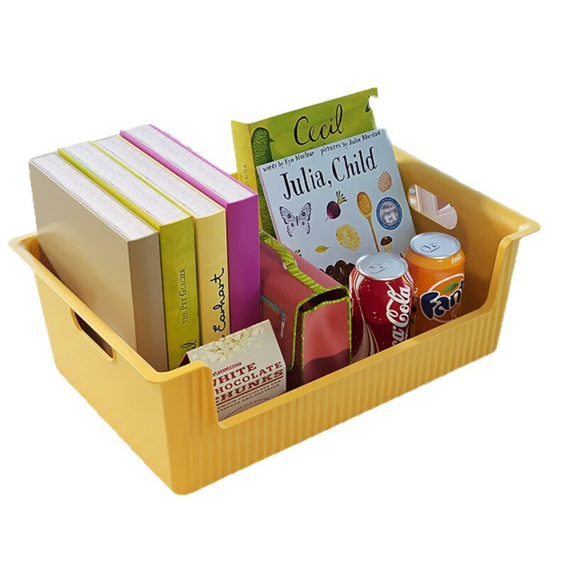 带滑轮书本收纳盒学生宿舍桌下书包收纳箱 抹茶绿大号【无轮】