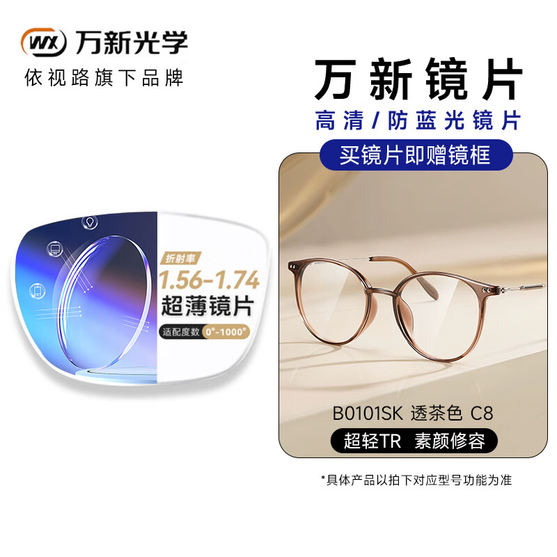 ���½����۾��������������������ڿ��۾���רҵ������ɢ����Ӿ� B0101SK͸��ɫC8 ����·��������1.67MR-7�����澵Ƭ+�;���