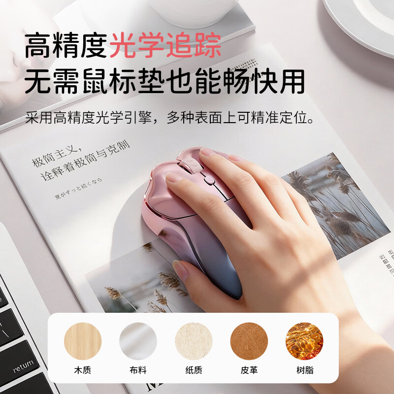 SayRose元气喵爪无线鼠标笔记本电竞电脑办公女生充电款蓝牙鼠标 金粉琉璃 SayRose元气喵爪无线鼠标笔记本电竞电脑办公女生充电款蓝牙鼠标 金粉琉璃