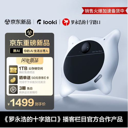 Looki L1 AI生活主理人 自动生成vlog 多模态AI生活助手 生活洞察 十字路口播客罗永浩同款Looki L1白