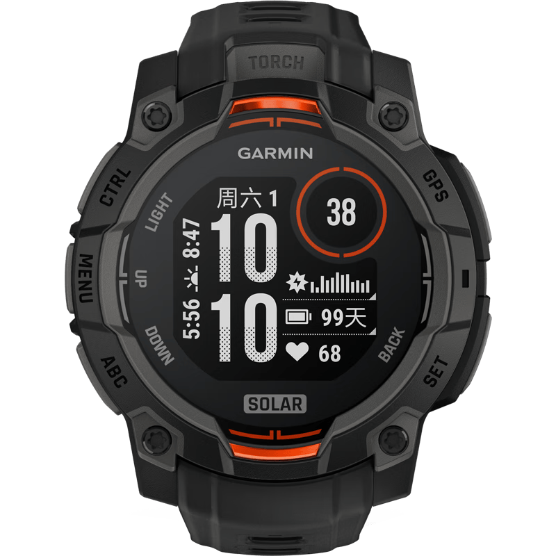 佳明（GARMIN）本能Instinct3暗夜黑-45mm太阳能户外运动智能手表探险跑步登山