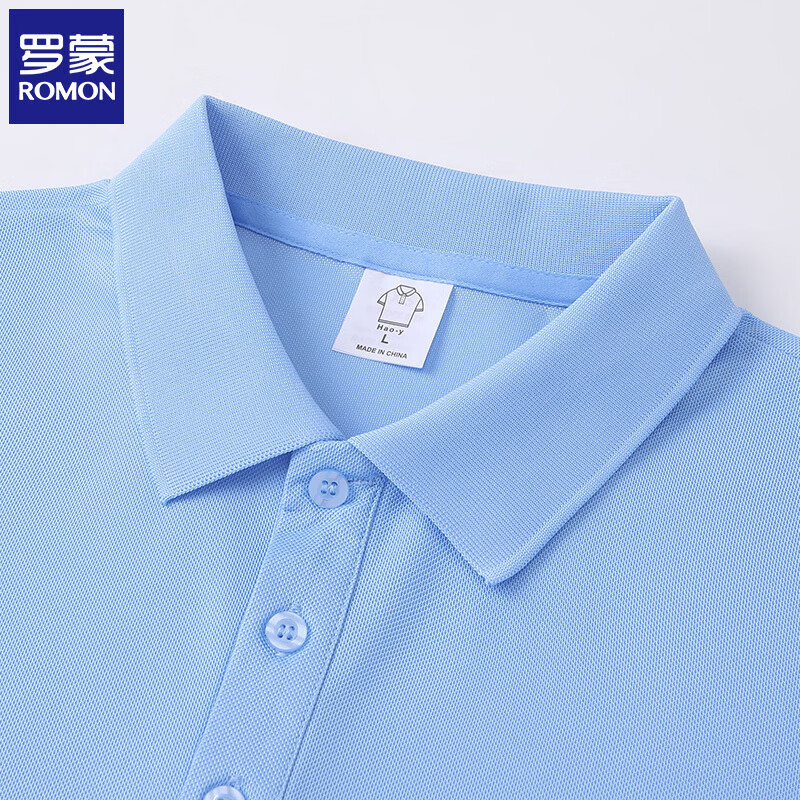 罗蒙（ROMON）男士冰丝短袖T恤2026夏季薄款透气凉感翻领t恤打底衫男装上衣 黑色 M (建议体重90-110斤)