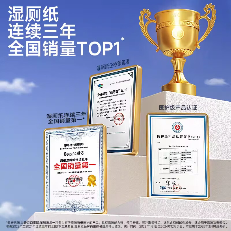 德佑迷你小包湿厕纸除菌卫生湿巾私处清洁出差旅行便携装 7片*8包 【1提】