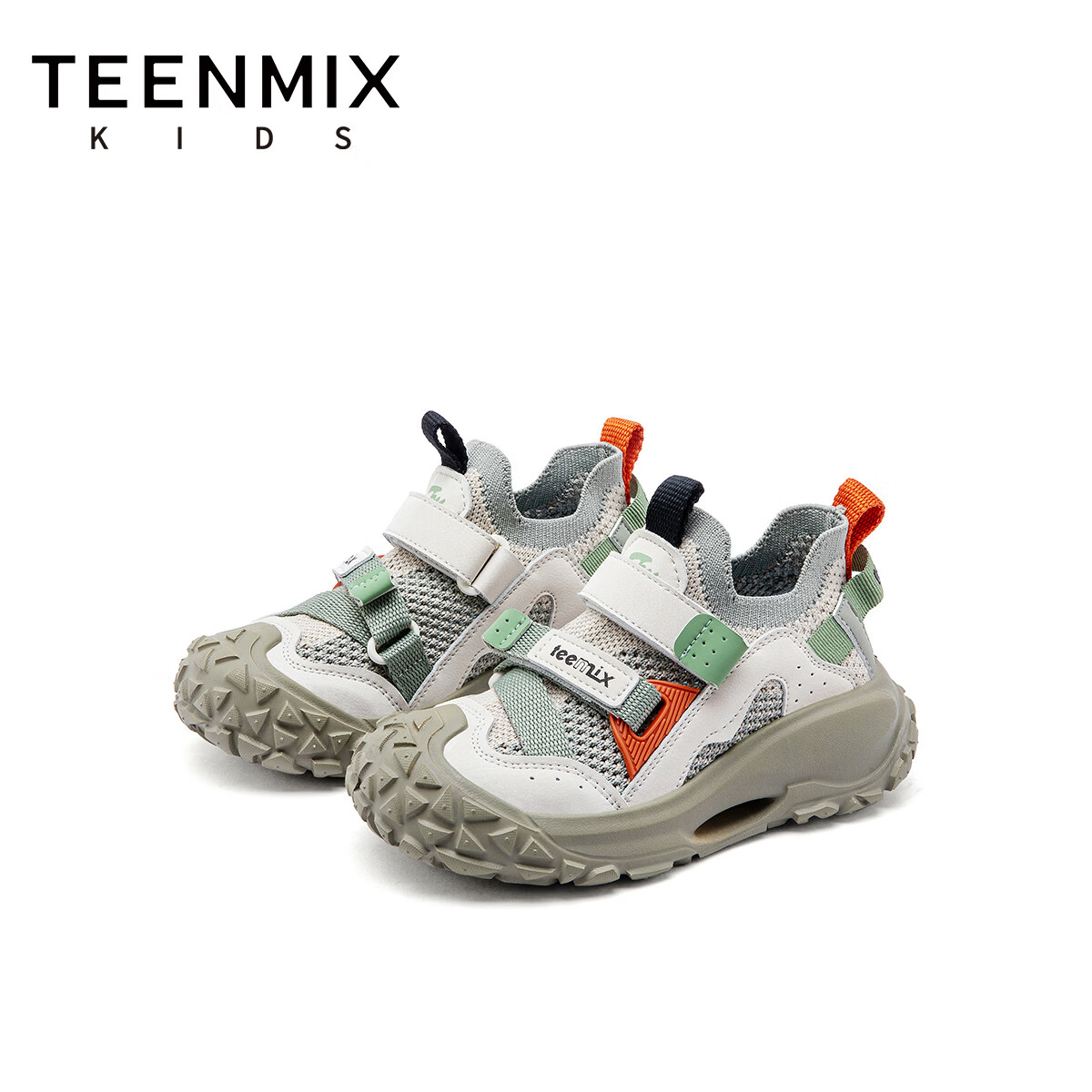 天美意儿童鞋2026春秋季新款透气网鞋中大童童鞋男童女童运动鞋 苍葭绿 37