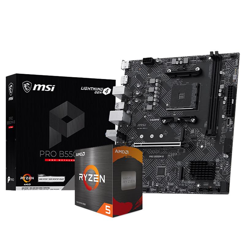 AMD ����R5 5600 ��΢�� MSI PRO B550M-P GEN3 ���� CPU��װ