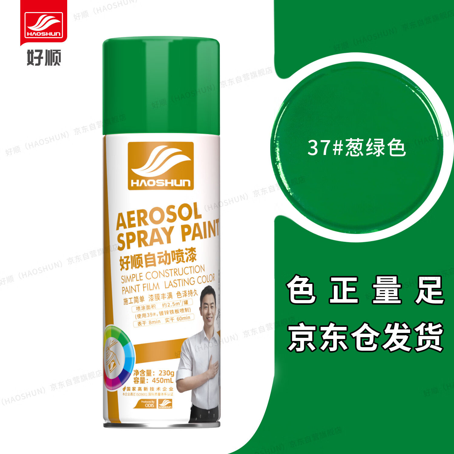 好顺自喷漆 37#葱绿色/门窗金属防锈家具木器漆自行摩托汽车翻新涂鸦