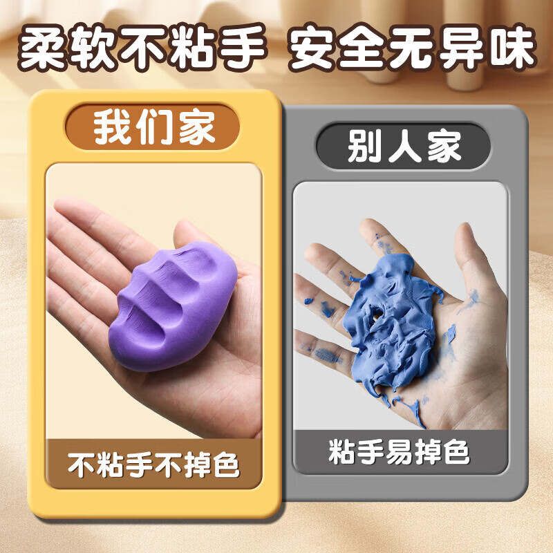 得力（deli） 超轻粘土安全无味原材料彩泥黏土幼儿园橡皮泥4D儿童美术手工小学生DIY制作玩具材料包 【39小包】贈工具刀+视频教程