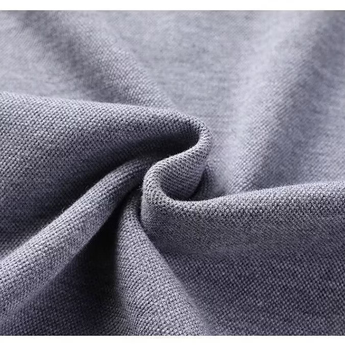 MDODC春秋男士长袖T恤2026新款中青年爸爸装翻领POLO衫打底衫上衣 浅灰 5XL (推荐175-190斤)